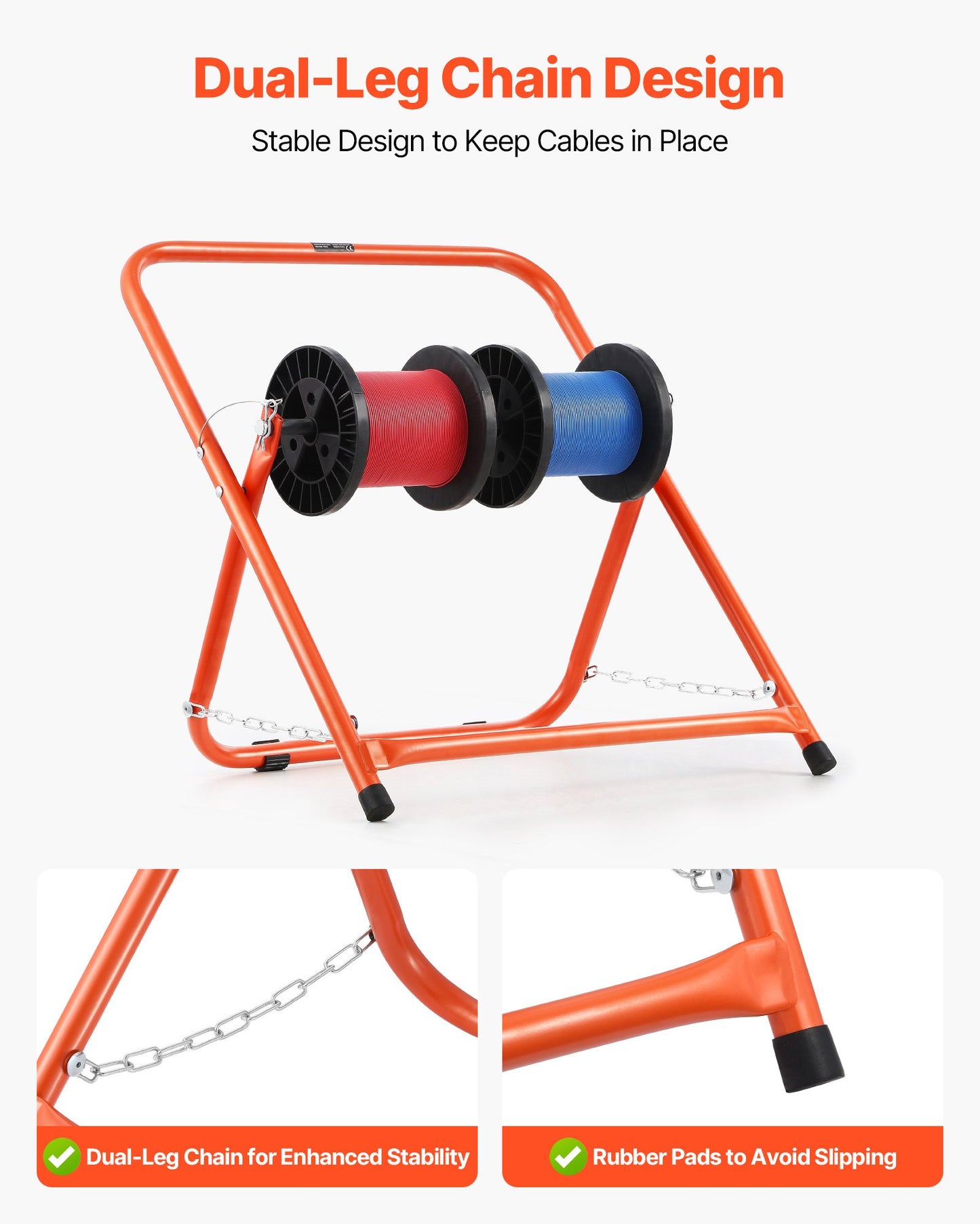 Foldable Wire Spool Rack Heavy Duty Cable Caddy For Electrical Industrial Retail