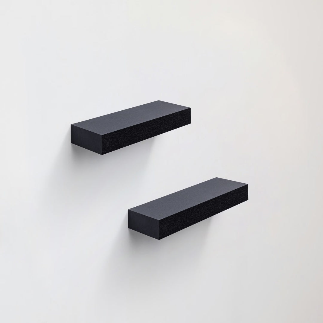 Floating Shelves 14.96 Wall Mounted Wood Shelves For Bathroom, Bedroom, Living Room, Kitchen, Hanging Shelf For Books Storage Decor With Invisible Brackets, Black
