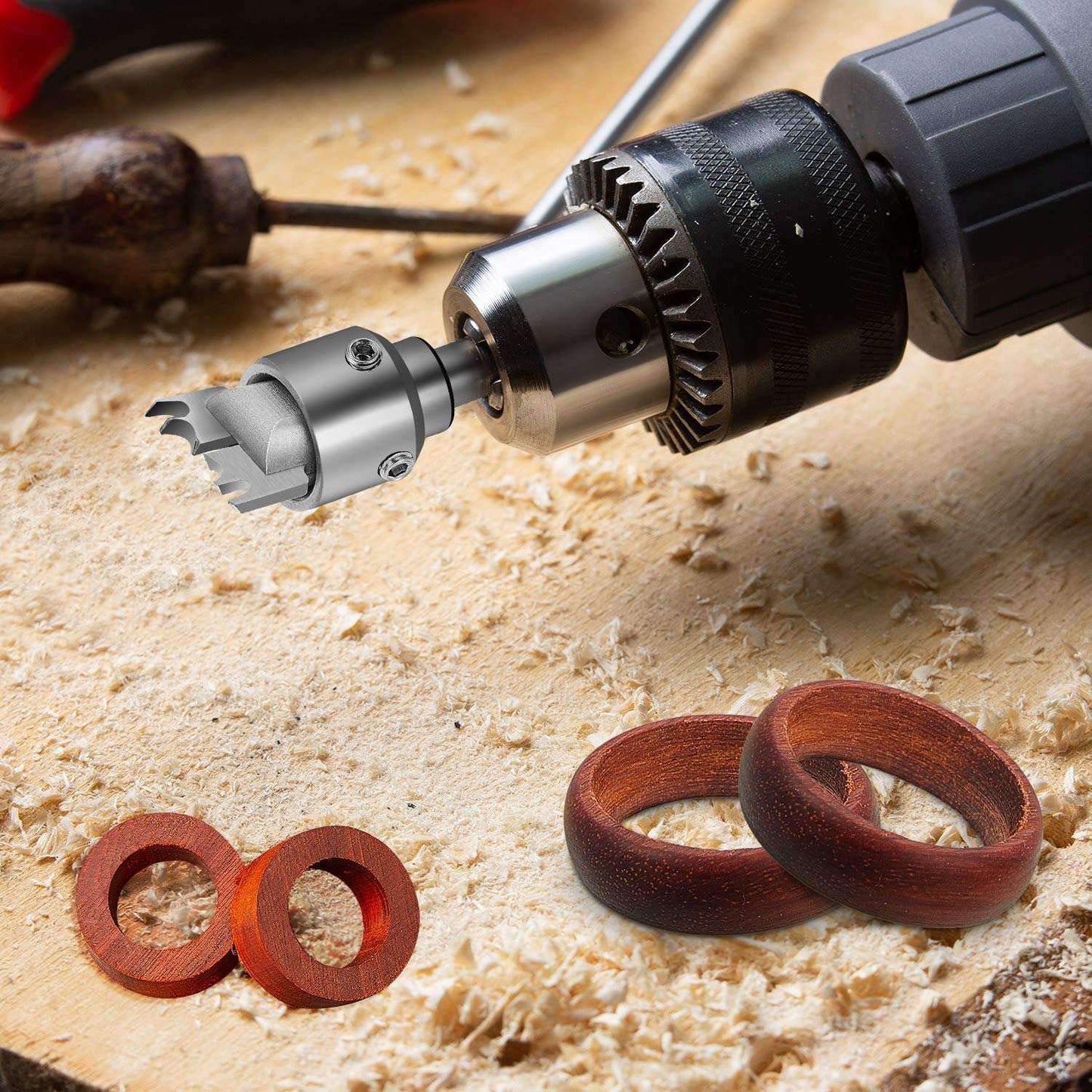 13 Piece Ring Drill Set, Wood Ring Drill Bit Steel Wood Bead Drill For DIY Rings Making