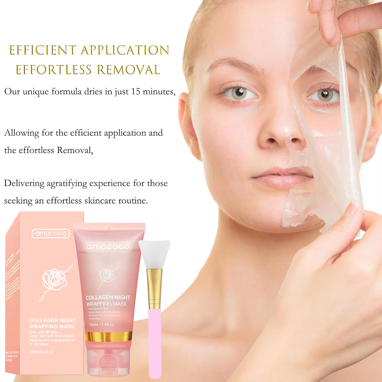 Only Supports Self Pickup With Waybill Collagen Night Wrapping Mask Firm & Lift Skin, Keep Soft & Elastic, Reduce Dry Lines