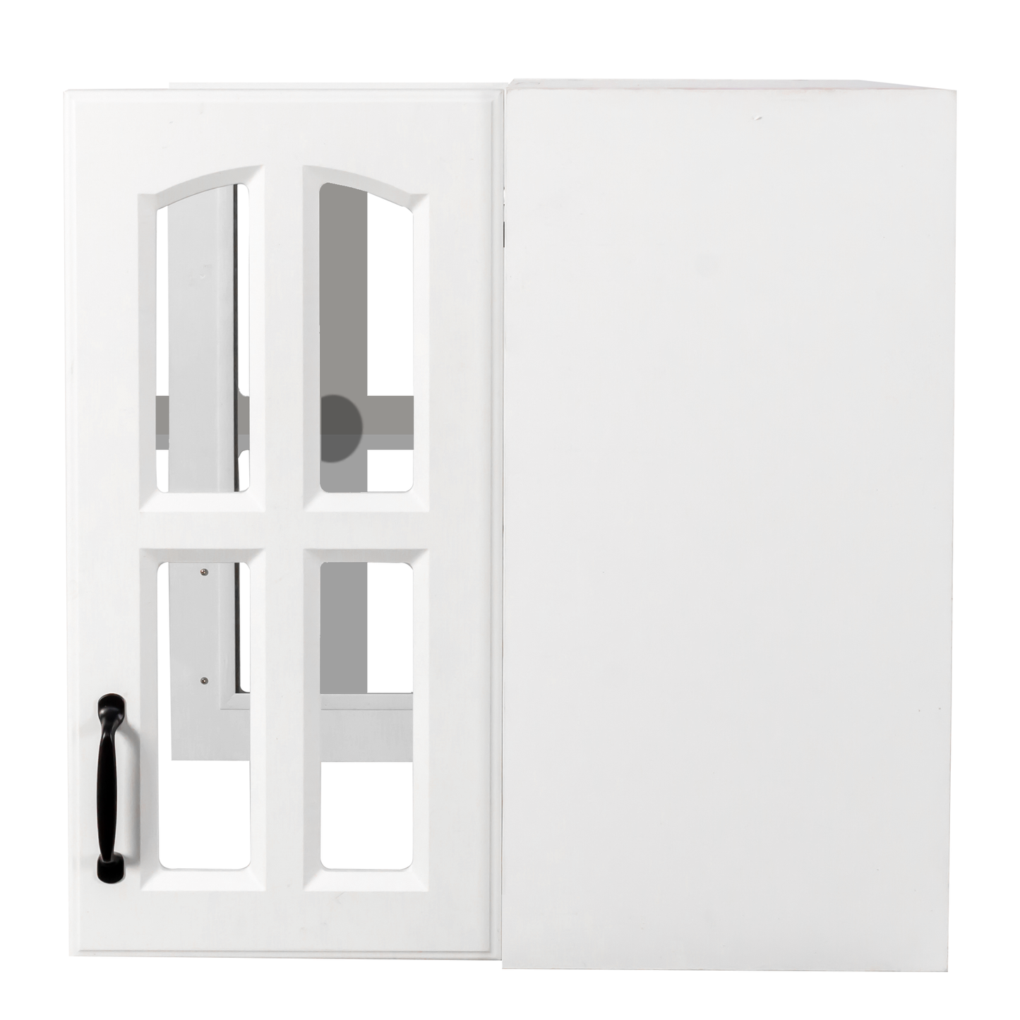 Wall Cabinet, Glass Door Display Wall Mounted Cabinet, Floating Cabinet With Inadjustable Shelves For Kitchen,Bathroom,Living Room
