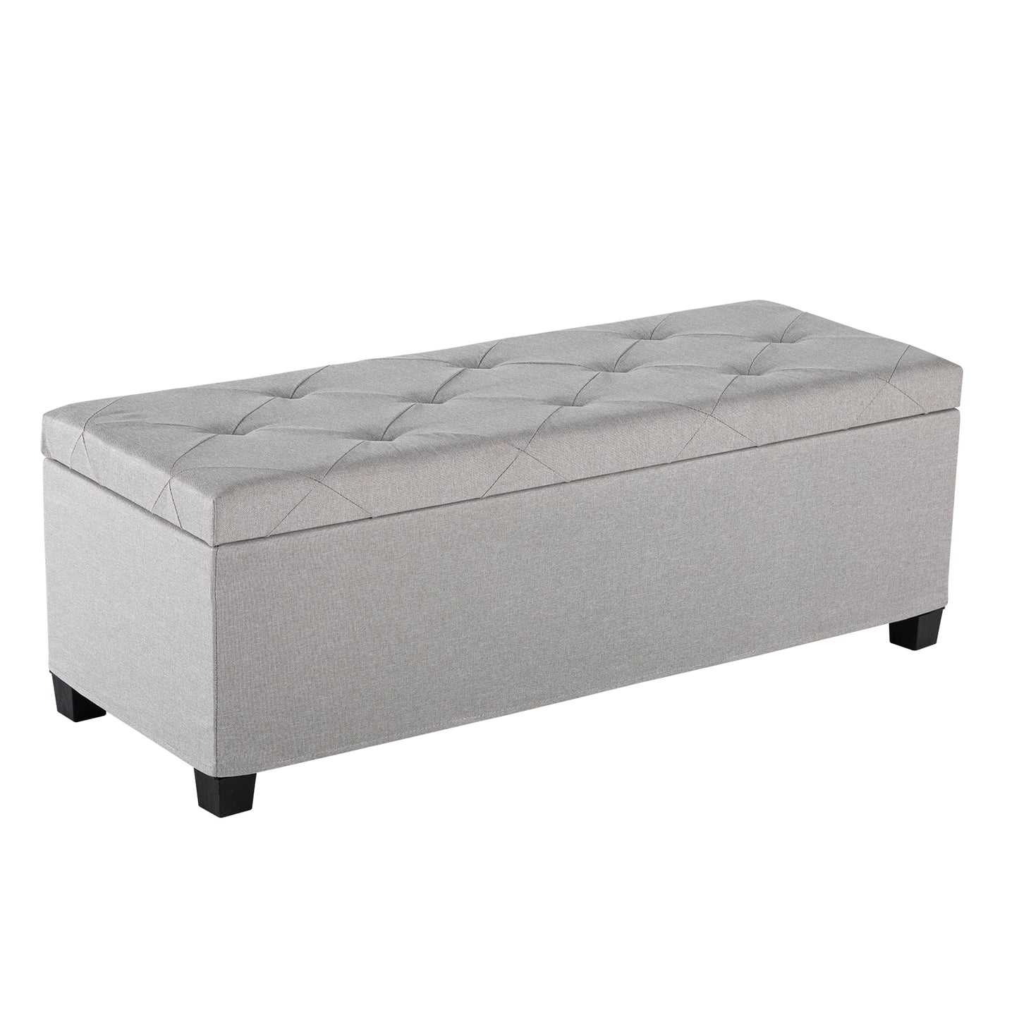 Multifunctional Storage Ottoman, Cushioned Bedside Cabinet With A Cover, Footstool With Legs