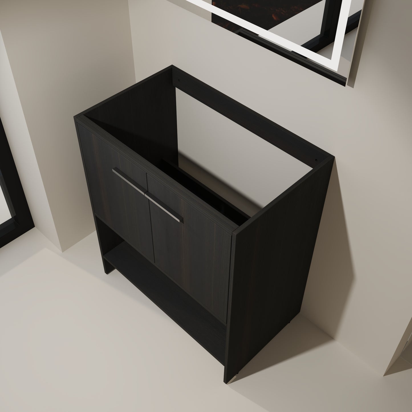 30 Bathroom Vanity, 2 Doors, Freestanding Bathroom Cabinet Vanity, Plywood Excluding Sink