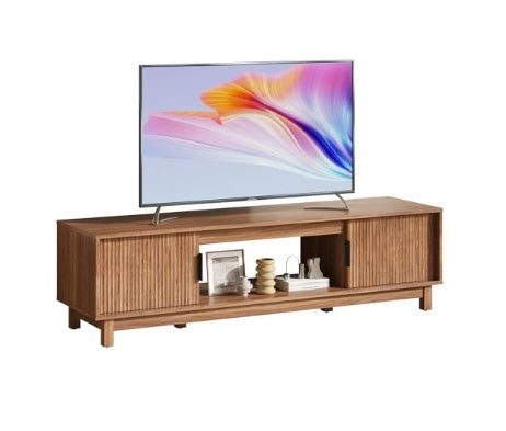 58 Mid-Century Modern TV Stand With Storage Cabinets & Cable Management - Wood Media Console For Living Room, Office, Bedroom