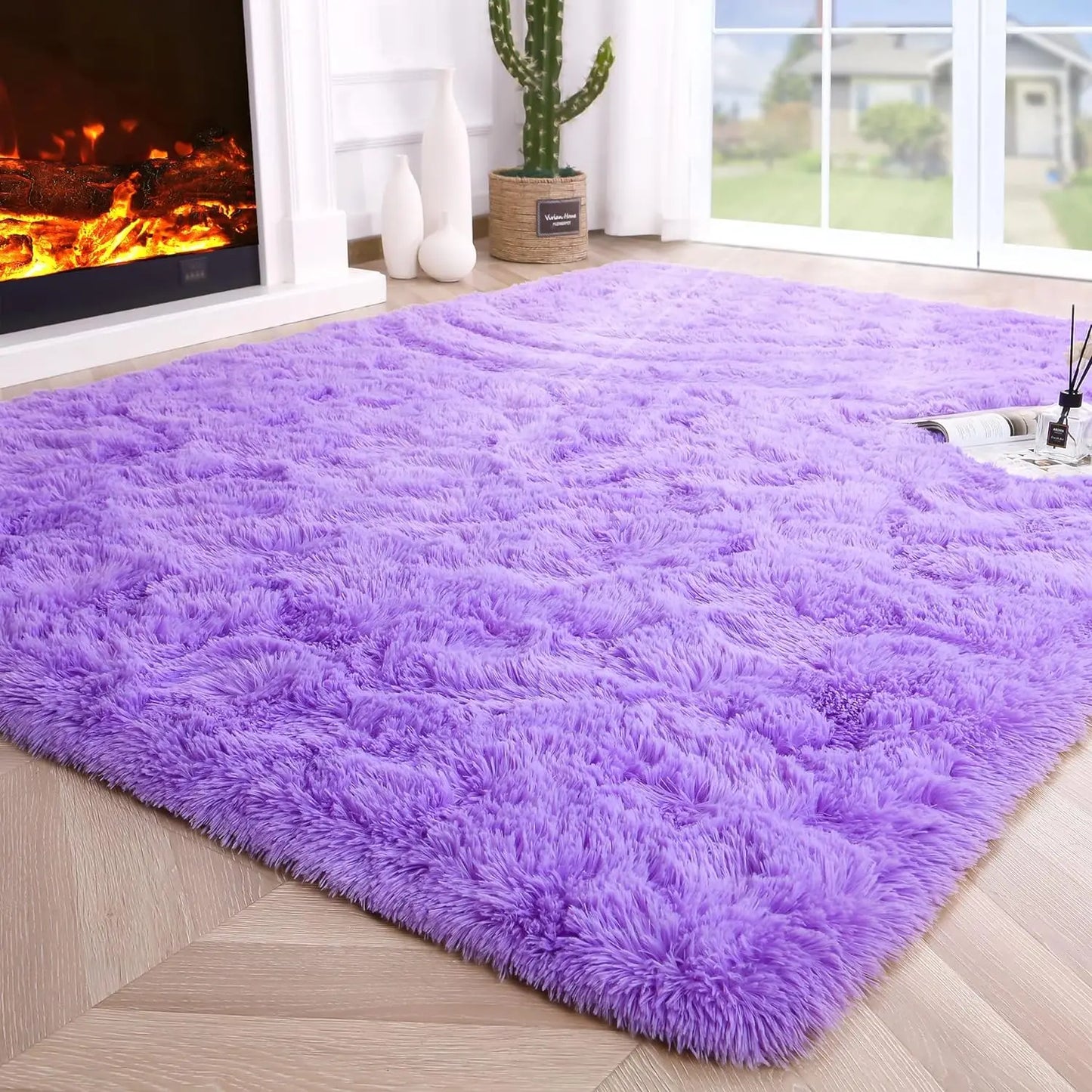 Fluffy Area Rug – Soft Fuzzy Carpet for Bedroom, Living Room & Kids Room
