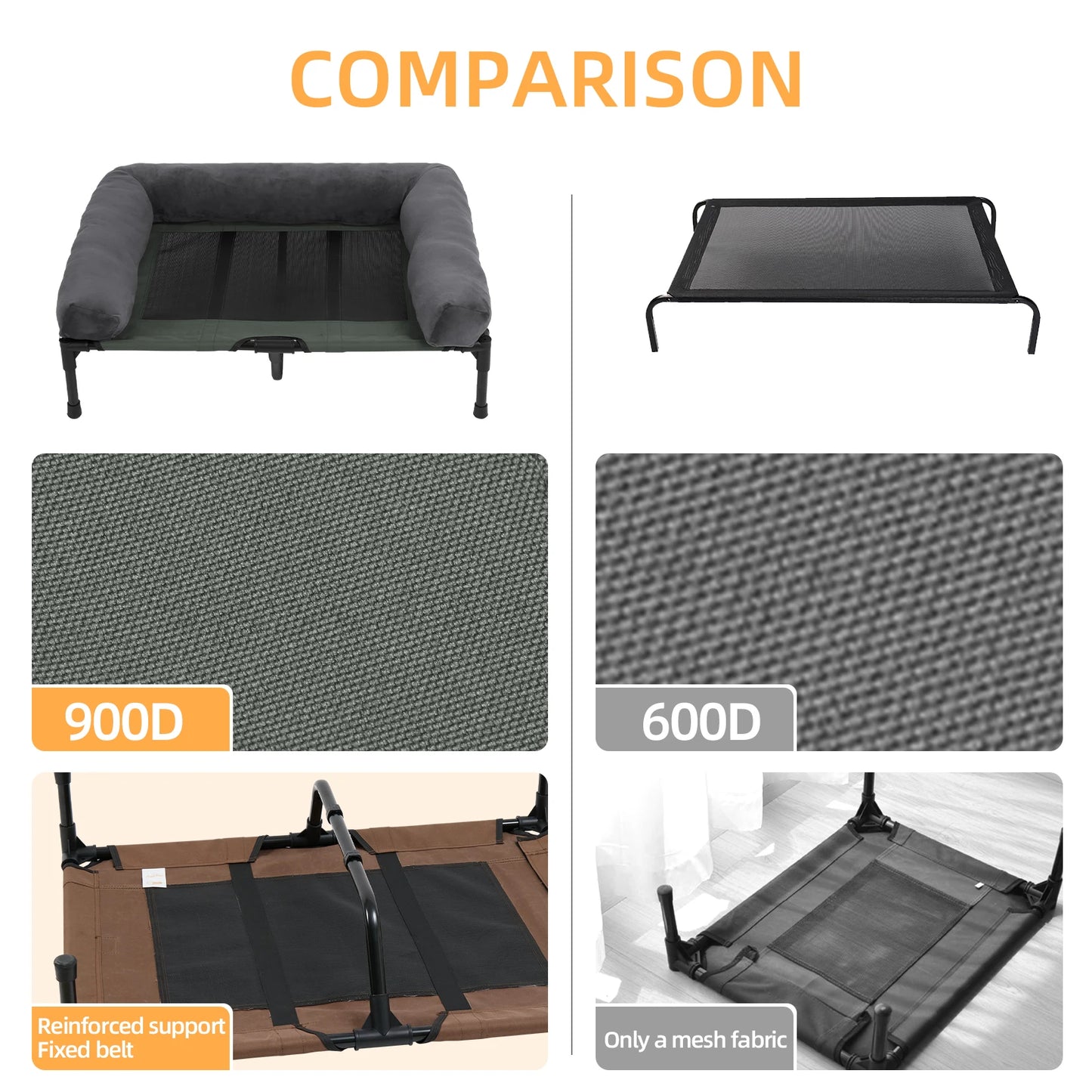XL Cooling Dog Bed with Bolster – Elevated & Waterproof