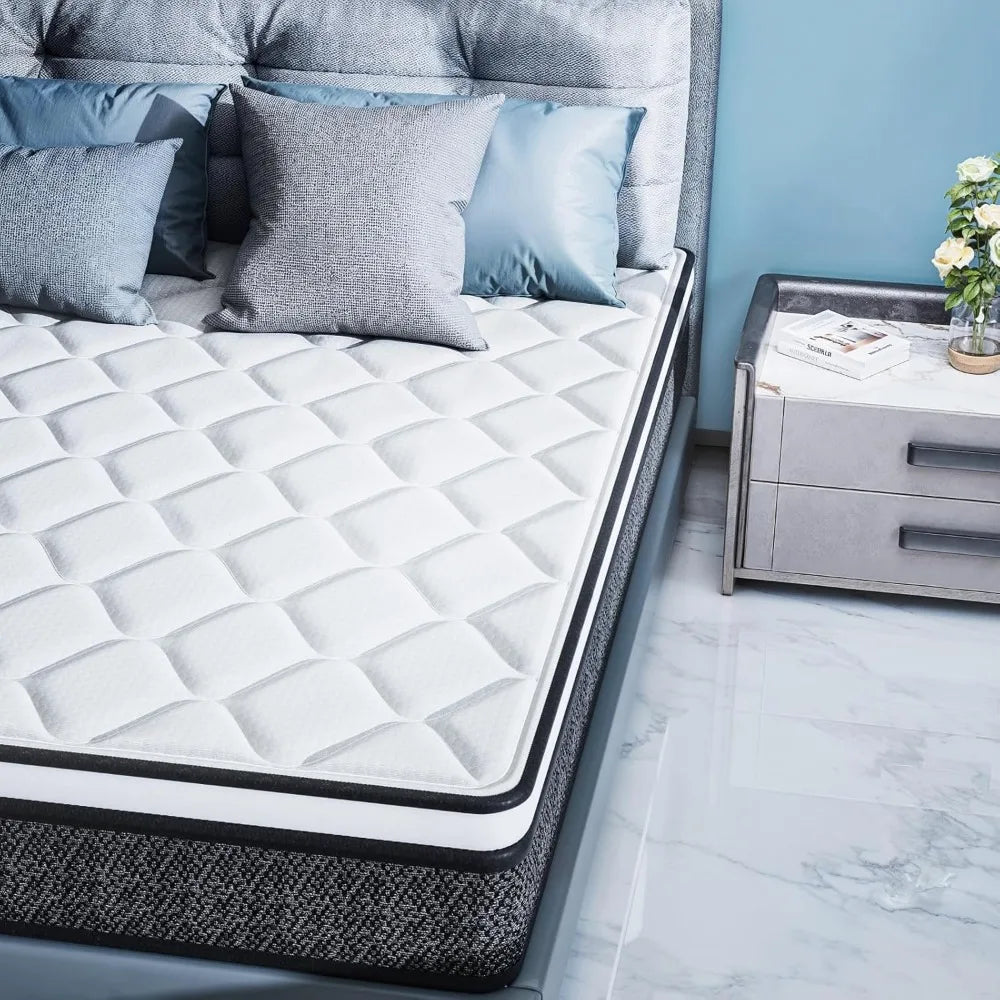 10-Inch Queen Hybrid Mattress in a Box, Medium Firm with Gel Memory Foam & Pocket Springs