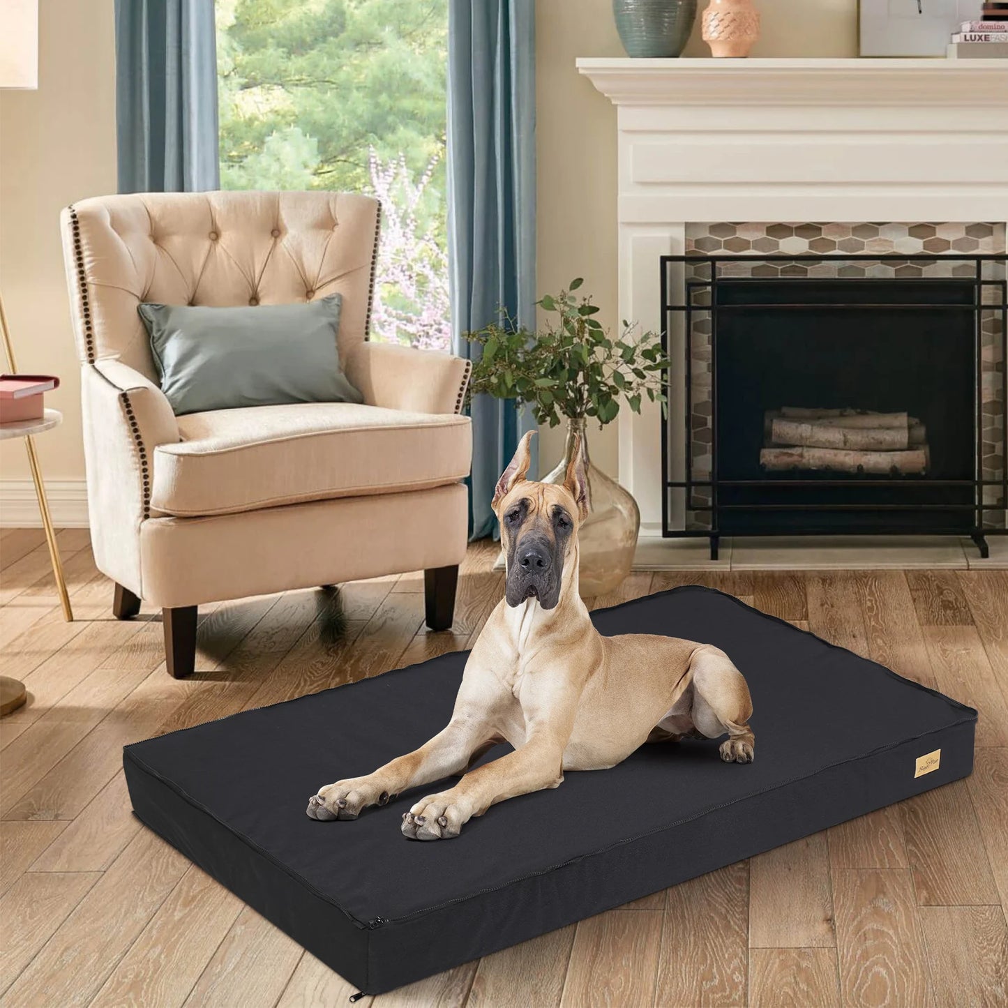 Orthopedic Dog Bed – Waterproof Liner, Washable Cover & Non-Slip Bottom