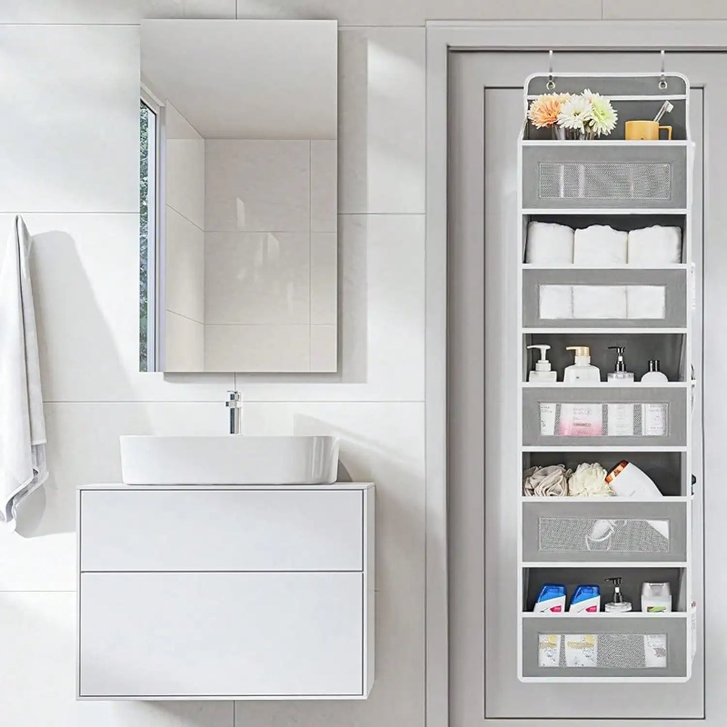 Large Over-the-Door Organizer – 5 Shelves with 5 Side Pockets
