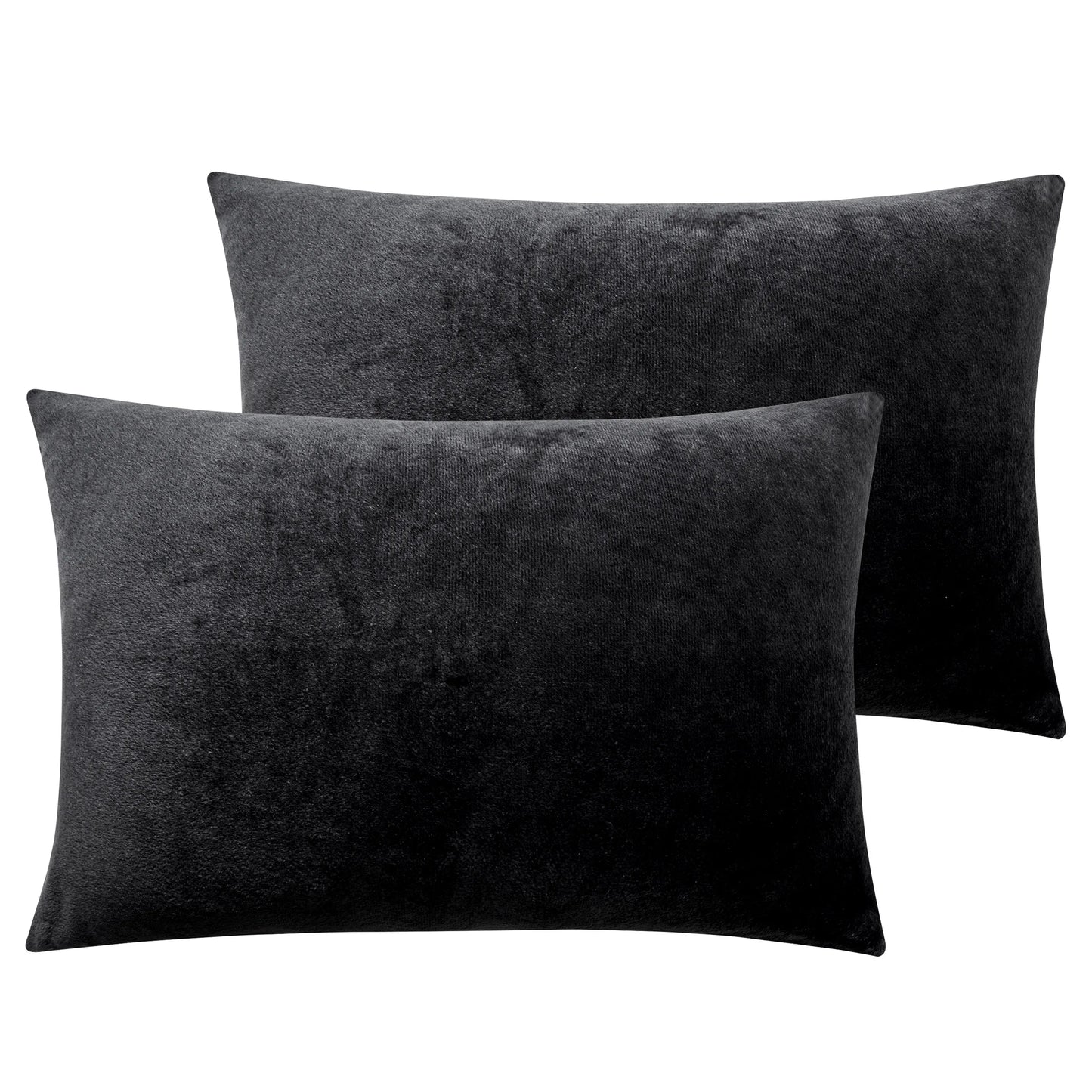 NTBAY 2-Pack Velvet Pillowcases – Soft & Warm Travel Pillow Covers with Hidden Zipper Closure