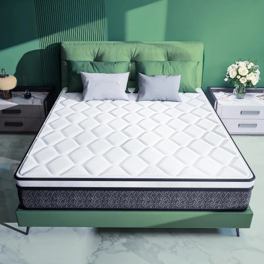 10-Inch Queen Hybrid Mattress in a Box, Medium Firm with Gel Memory Foam & Pocket Springs