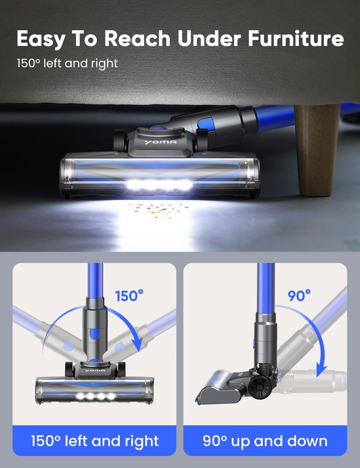 YOMA N12 Cordless Vacuum Cleaner – 6-in-1 Powerful Lightweight Stick Vacuum