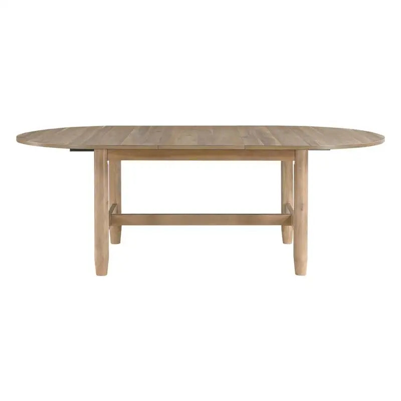 5-Piece Luxury Dining Set – Oval Natural Wood Table with 4 Beige Upholstered Chairs