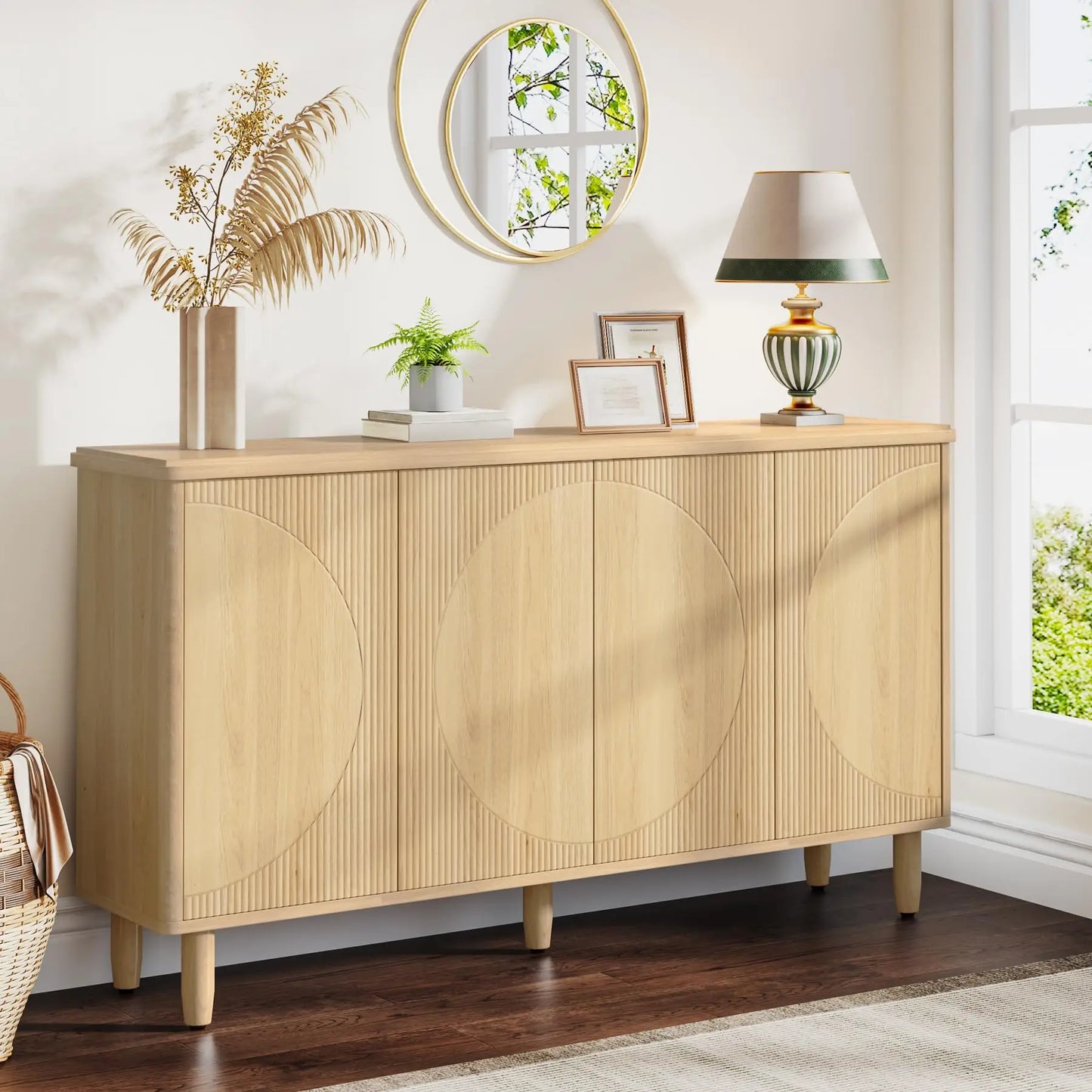 Tribesigns 59" Modern Sideboard Table – Storage Cabinet for Dining Room & Living Room