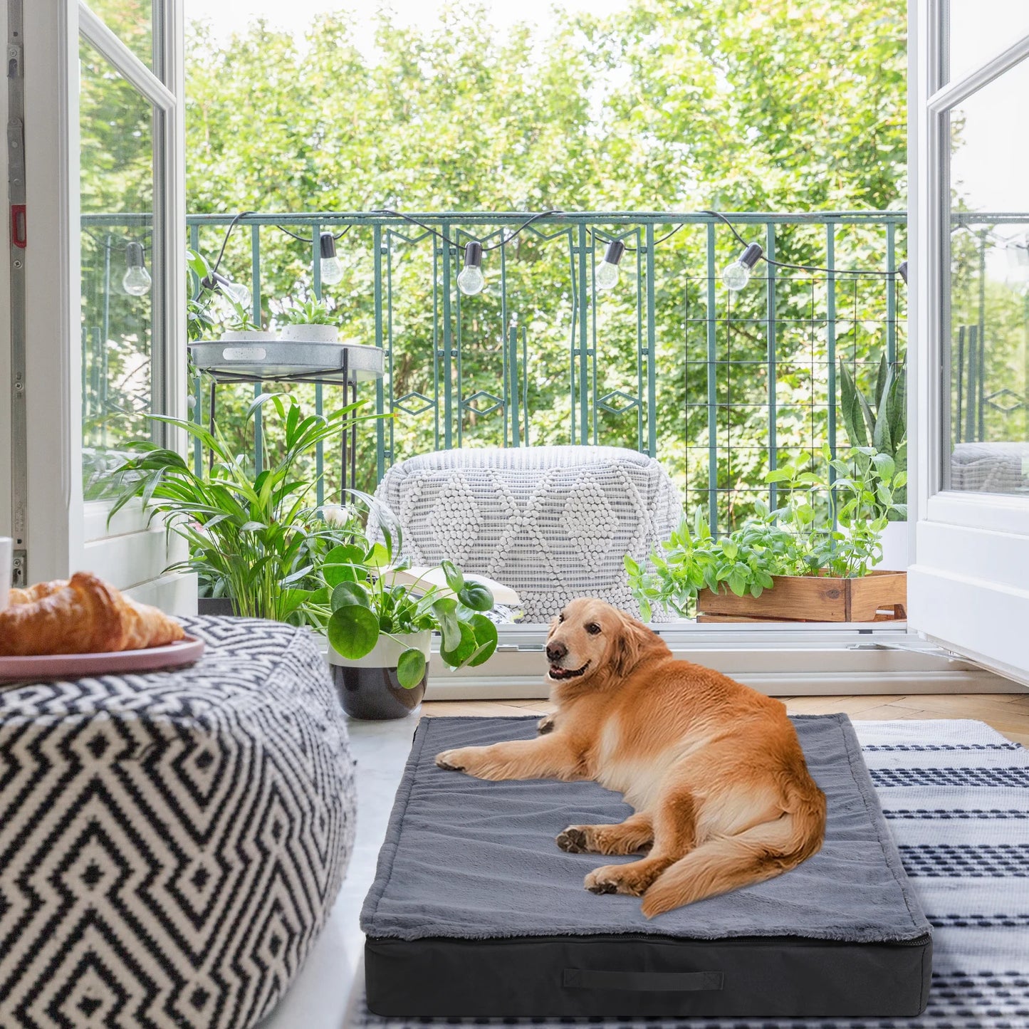 Orthopedic Dog Bed – Waterproof Liner, Washable Cover & Non-Slip Bottom