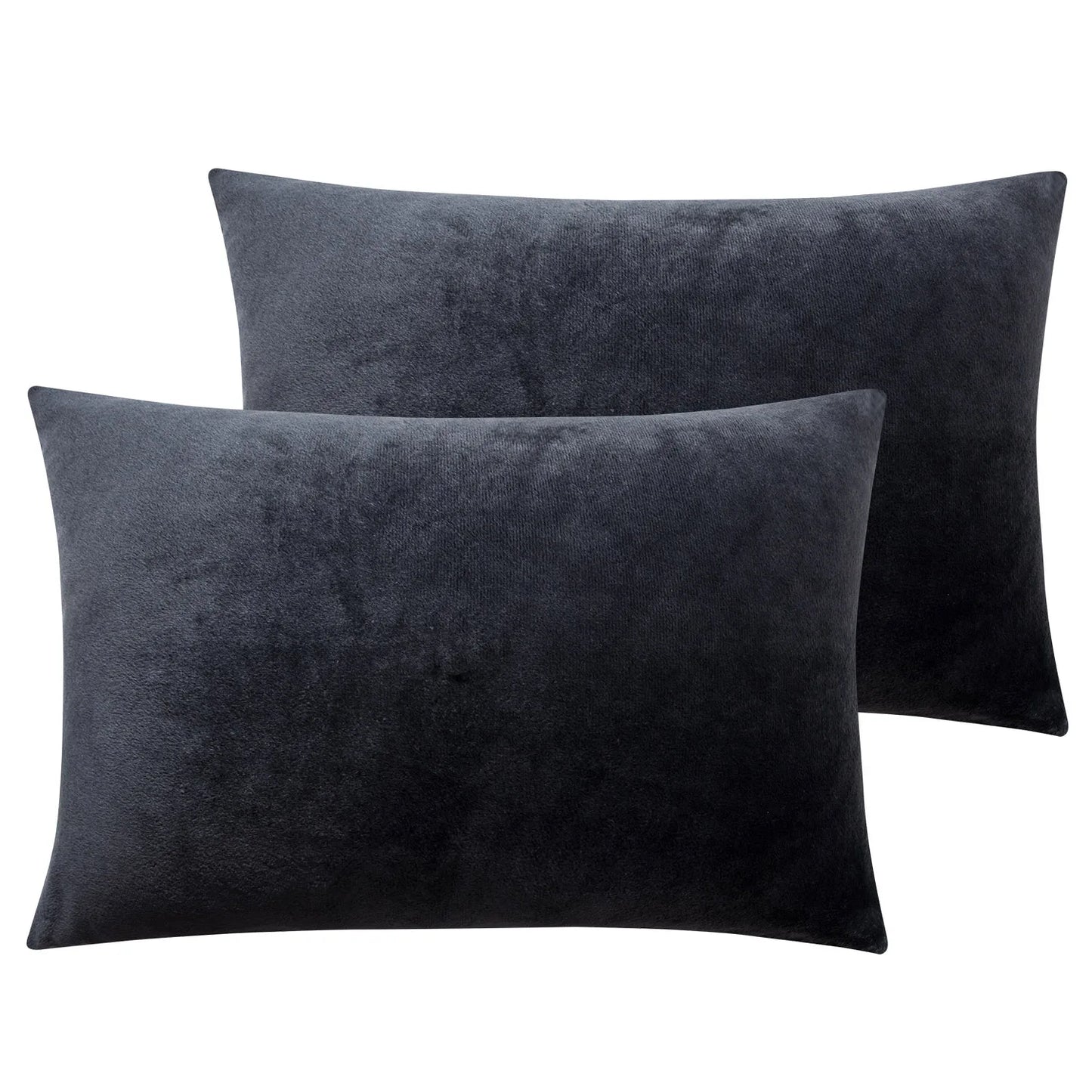 NTBAY 2-Pack Velvet Pillowcases – Soft & Warm Travel Pillow Covers with Hidden Zipper Closure