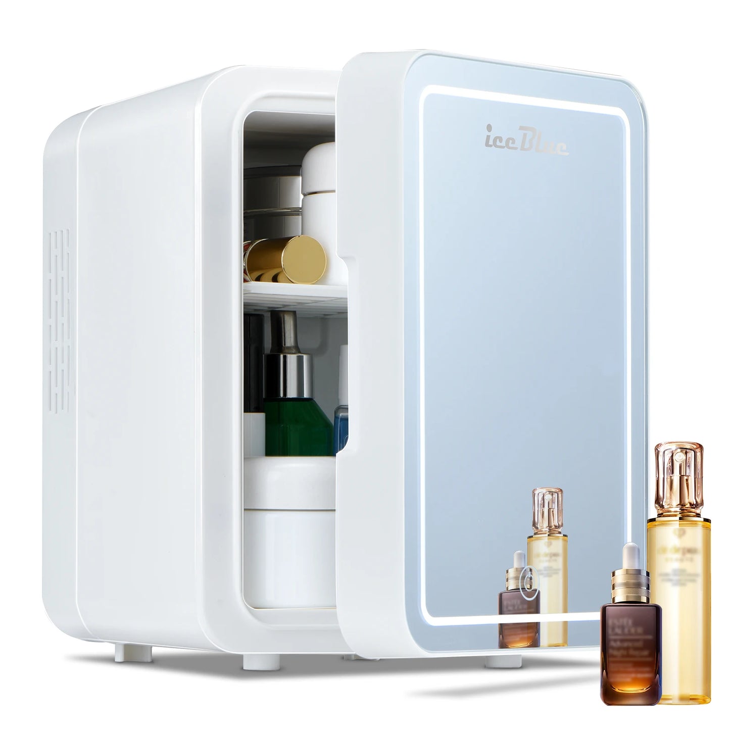 iceBlue 4L Mirror Mini Fridge – AC/DC Cooler & Warmer for Skincare, Beauty & Travel