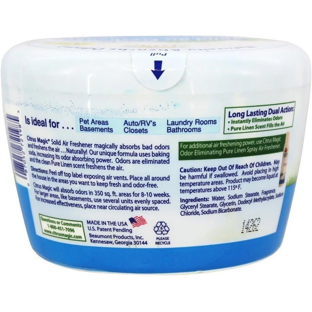 Solid Air Freshener & Odor Absorber – Long-Lasting Pure Linen Scent for Home, Car & Closet