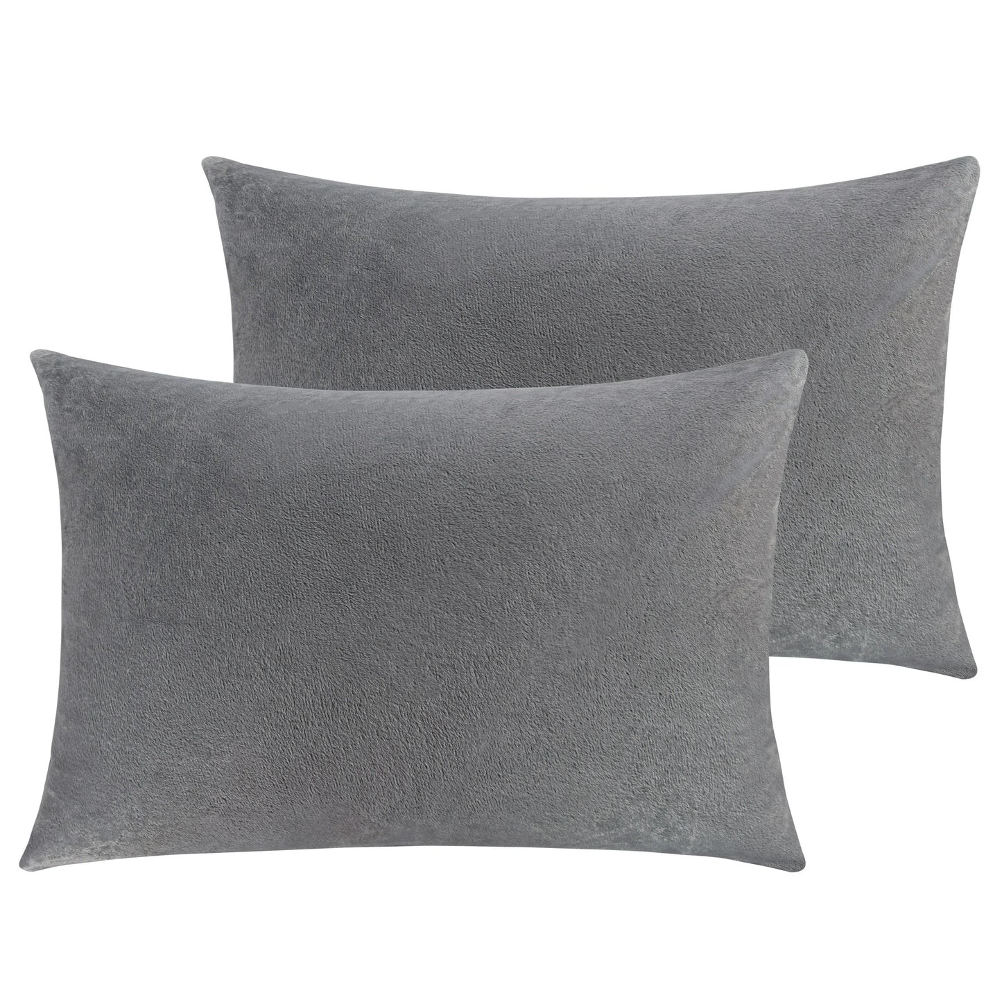 NTBAY 2-Pack Velvet Pillowcases – Soft & Warm Travel Pillow Covers with Hidden Zipper Closure