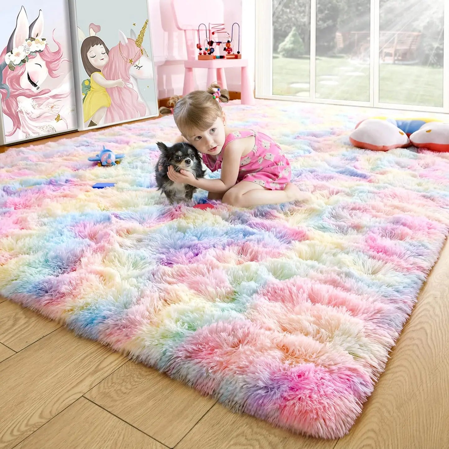 Fluffy Area Rug – Soft Fuzzy Carpet for Bedroom, Living Room & Kids Room