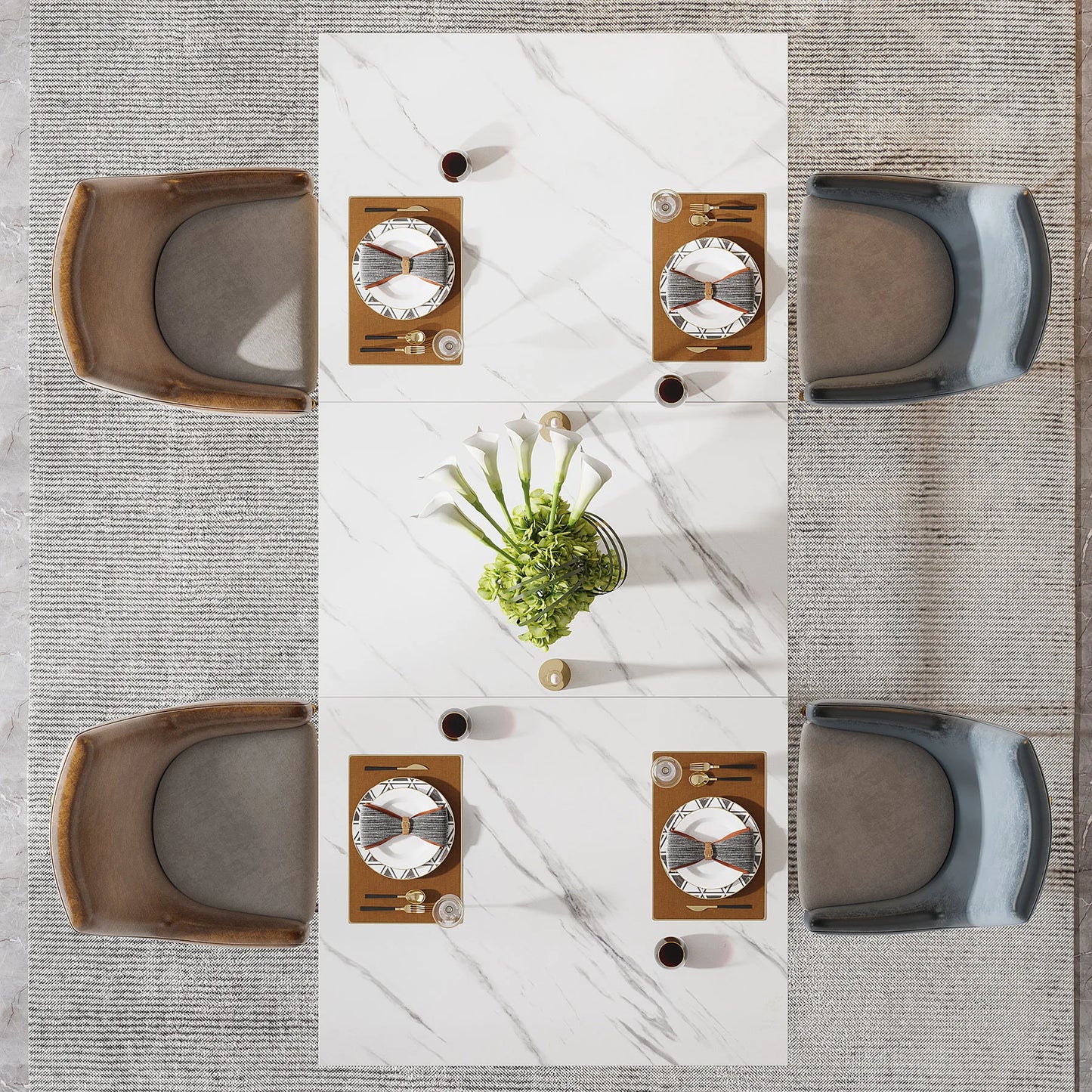 Tribesigns 63″ Modern Dining Table – Faux Marble Rectangular Table for 4–6modern dining table, faux marble table, rectangular dining table, Tribesigns table, dining table for 6, contemporary dining table, kitchen table,