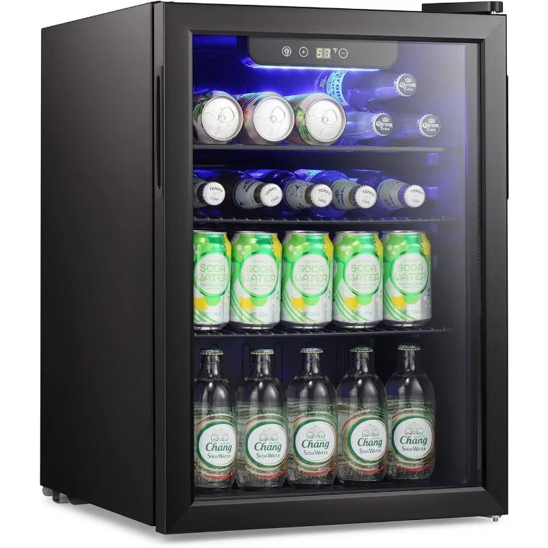 Antarctic Star 2.6 Cu.Ft Mini Fridge – 95 Can Beverage Refrigerator & Wine Cooler with Glass Door