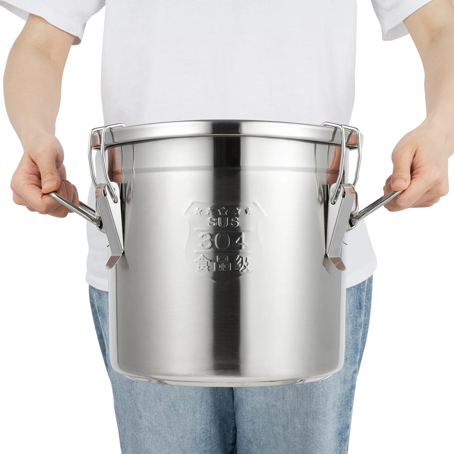 Large Airtight Vacuum Canister – 304 Stainless Steel Food Storage Jar for Kitchen