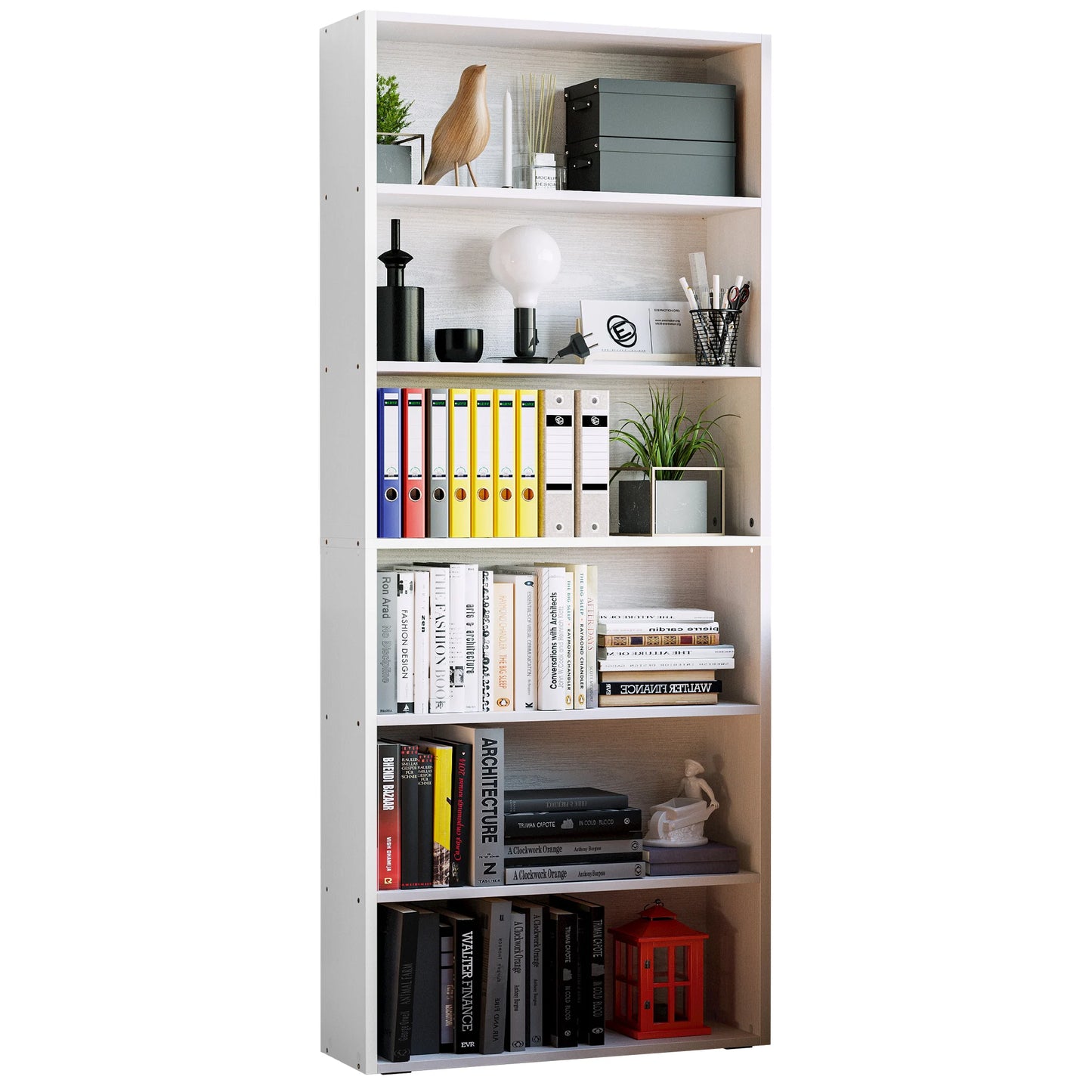 IRONCK Industrial 6-Shelf Bookcase – 70" Tall Floor-Standing Bookshelf for Storage & Display