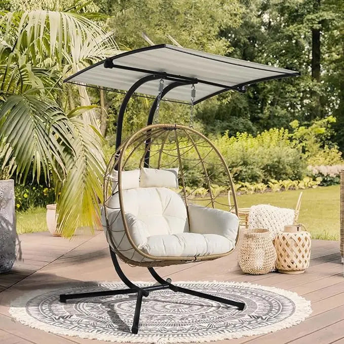 Double Egg Swing Chair – Foldable Hammock Chair for Outdoor & Indoor Use, Terrace, Garden, Balcony, Bedroom