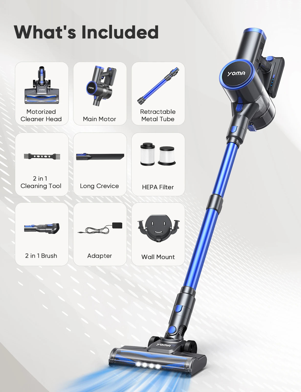 YOMA N12 Cordless Vacuum Cleaner – 6-in-1 Powerful Lightweight Stick Vacuum