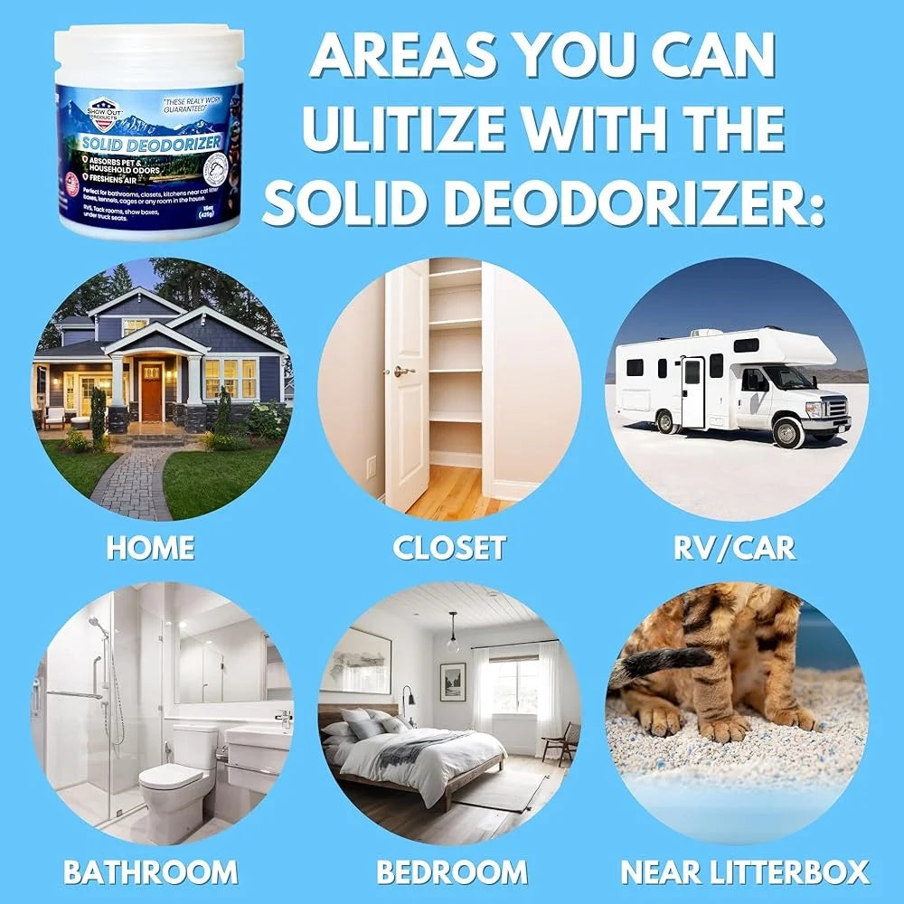 Solid Air Freshener & Deodorizer – Long-Lasting Pet Odor Eliminator, Fresh Scent for Home, Bathroom, Closet & RV (Up to 90 Days)