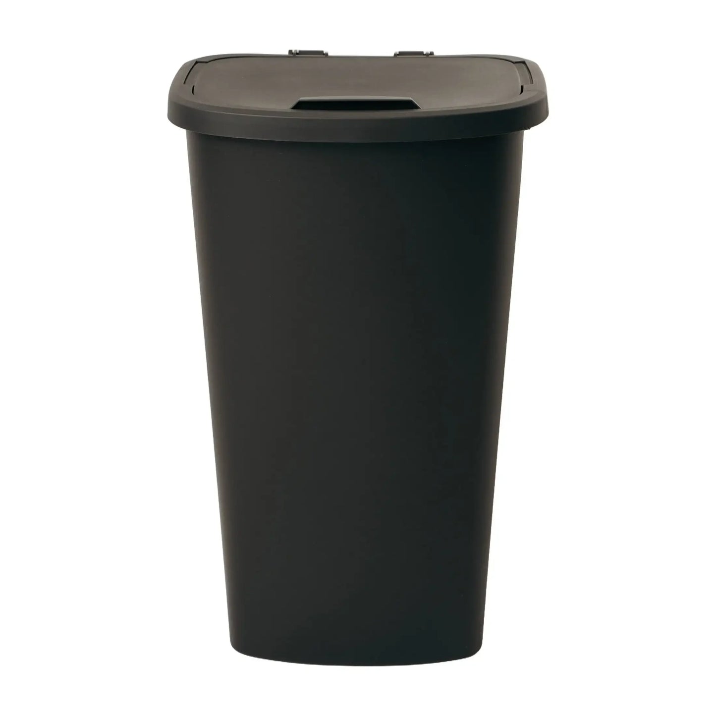 Black 11-Gallon Plastic Kitchen Trash Can – Spacious Waste Bin with Lift-Top Lid