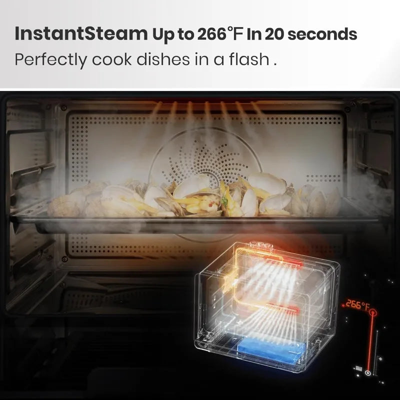 7-in-1 Steam Convection Oven – Air Fry, Bake & More (1500W, Black)steam convection oven, 7 in 1 countertop oven, air fry bake sous vide, 1500W black oven