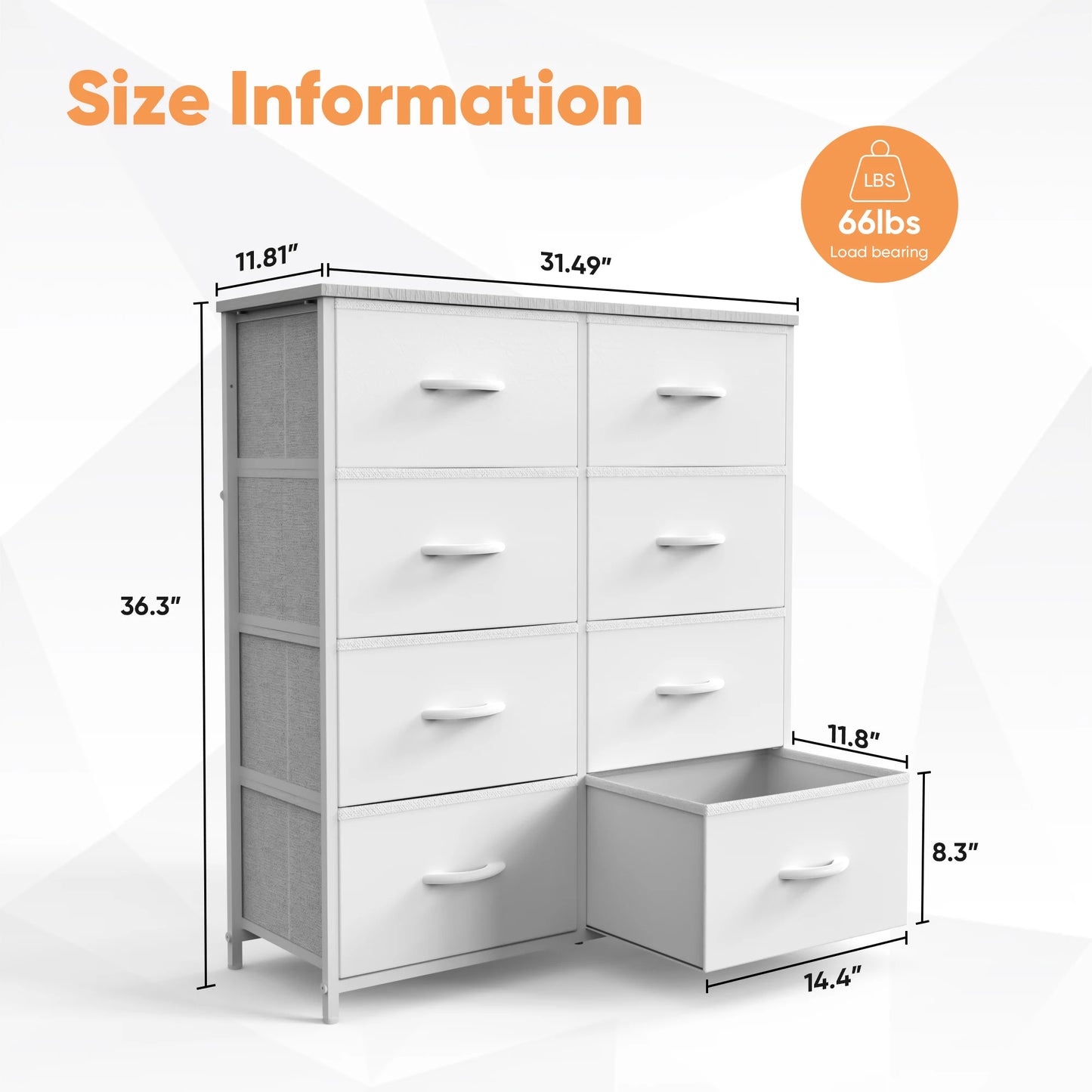 JHK Children’s Wardrobe with 8 Fabric Drawers – Bedroom Storage Cabinet with Steel Frame | Clothes Closet & Home Furniture Organizer