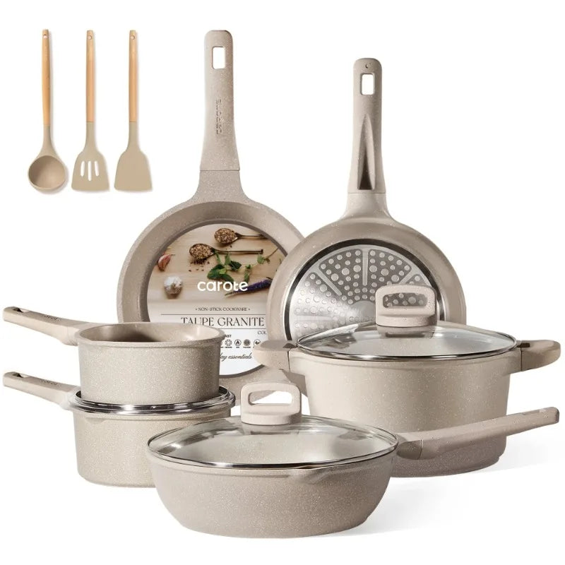 Carote 12-Piece Nonstick Cookware Set – Induction Ready Pots & Pans for Everyday Cooking