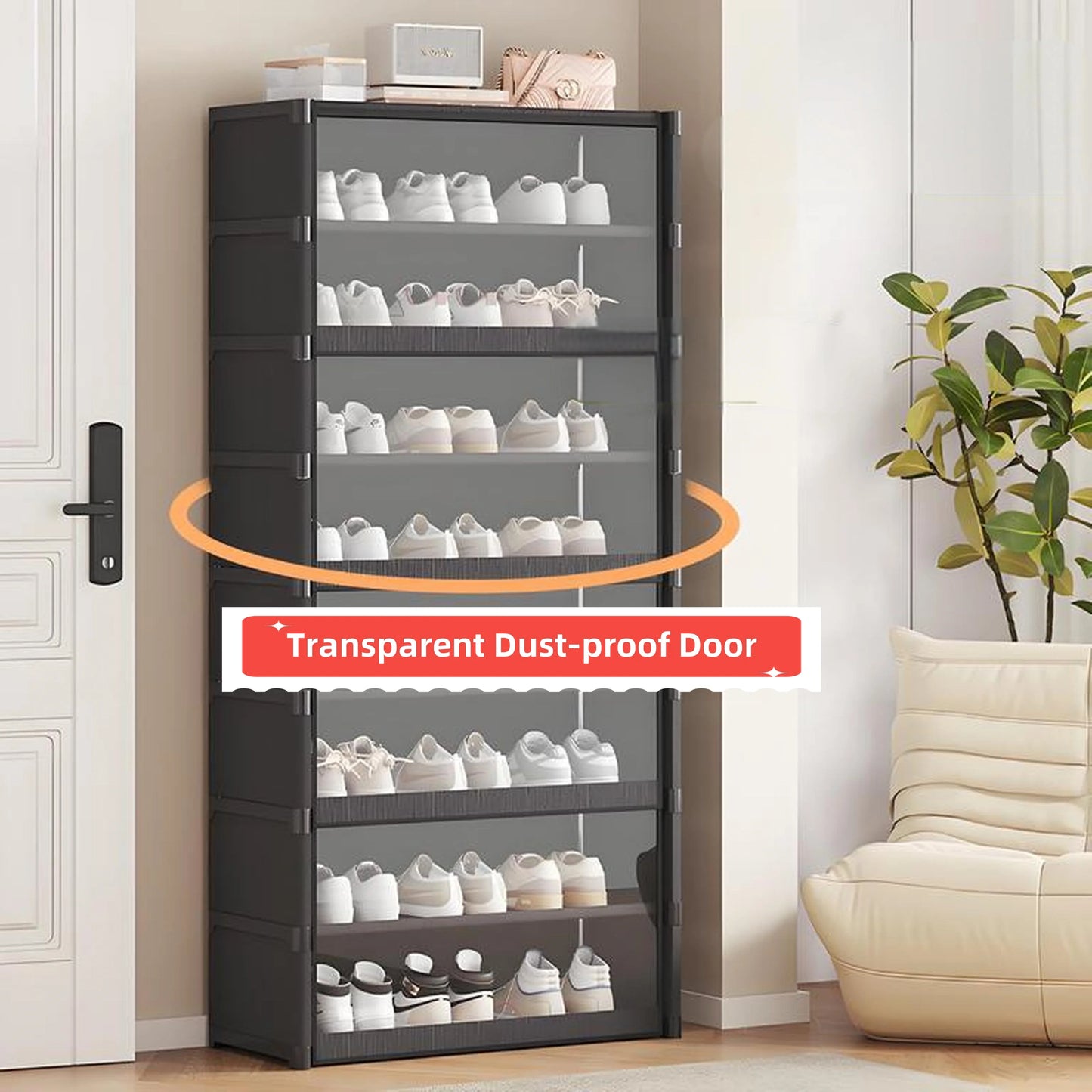 Multi-Layer Shoe Cabinet with Clear Lid – Space-Saving Shoe Storage Organizer