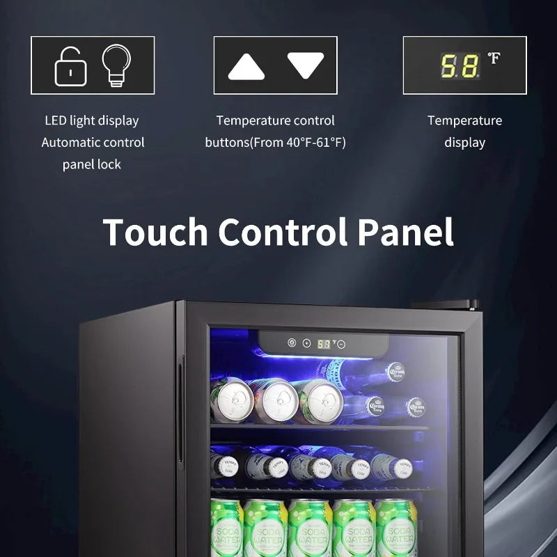 Antarctic Star 2.6 Cu.Ft Mini Fridge – 95 Can Beverage Refrigerator & Wine Cooler with Glass Door