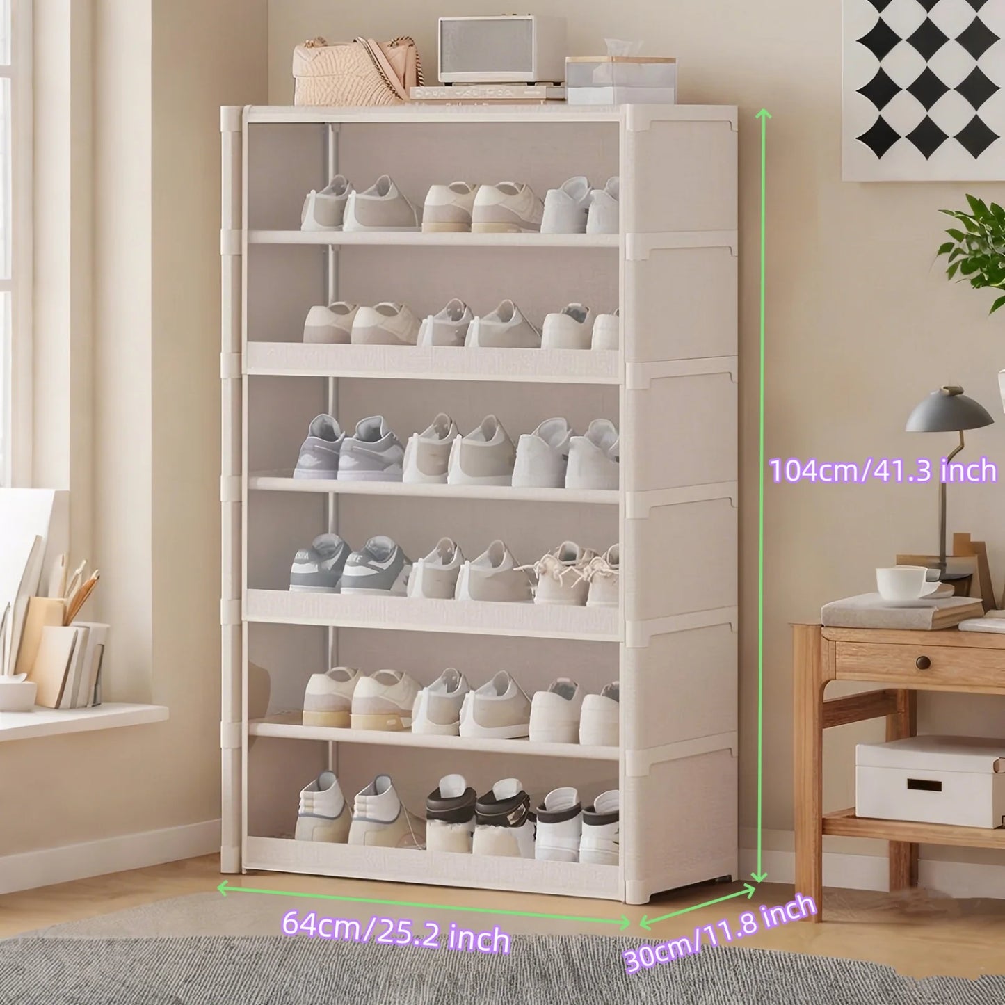 Multi-Layer Shoe Cabinet with Clear Lid – Space-Saving Shoe Storage Organizer