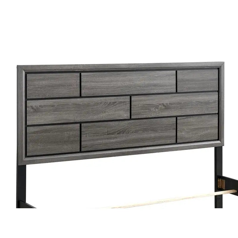 Gray Queen Bed Frame, Stylish Modern Design (Mattress Not Included)