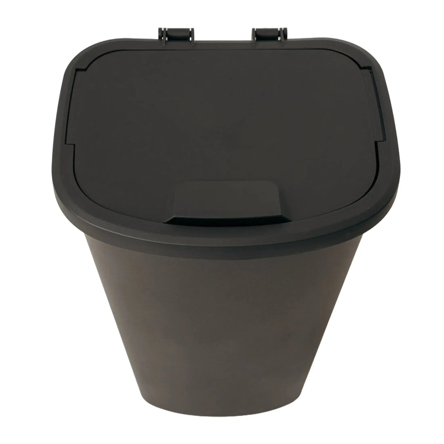 Black 11-Gallon Plastic Kitchen Trash Can – Spacious Waste Bin with Lift-Top Lid