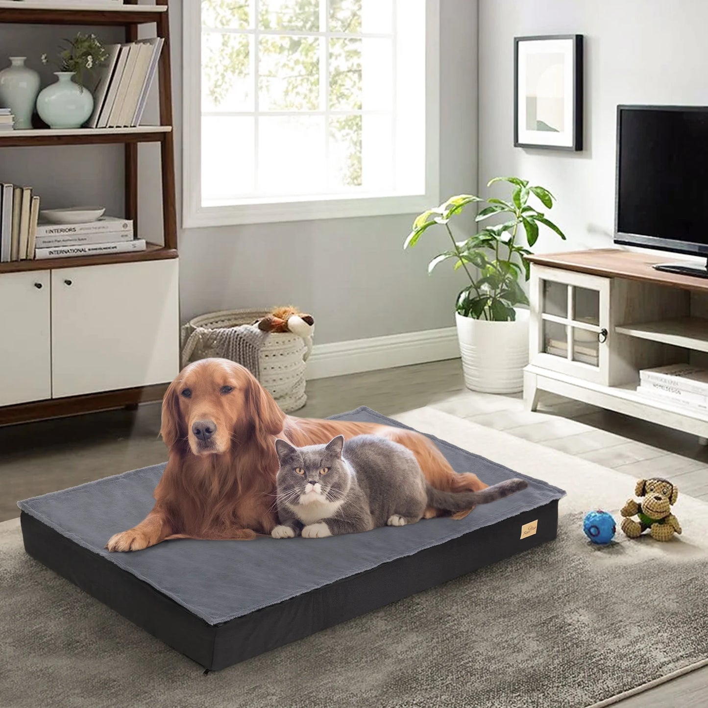 Orthopedic Dog Bed – Waterproof Liner, Washable Cover & Non-Slip Bottom