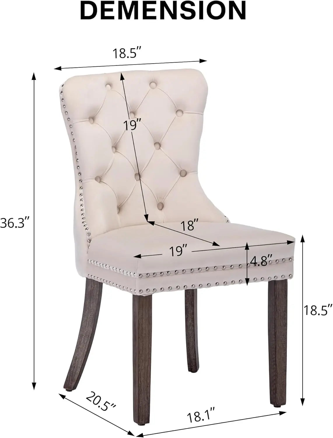 Velvet Dining Chairs Set of 6 – Tufted Upholstered Chairs with Nailhead Trim & Ring Pullvelvet dining chairs, tufted dining chairs, upholstered chair set, dining room chairs, nailhead trim chairs, ring pull back chairs, mod