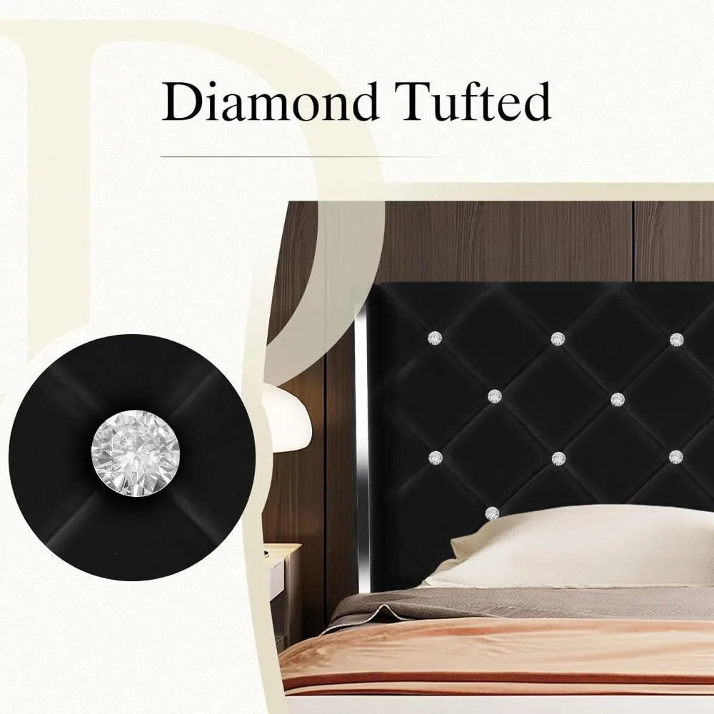 Hlivelood Queen LED Upholstered Bed Frame – Modern Platform with Light & Padded HeadboardHlivelood bed frame, queen LED bed, upholstered platform bed, modern queen bed frame, LED light bed, padded headboard bed, queen bedro