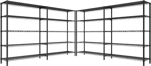69" W Storage Shelves,Wire Shelving Load 1600LB Metal Shelves for Storage 5-Tier Heavy Duty Shelving Unit with Shelf Adjustable