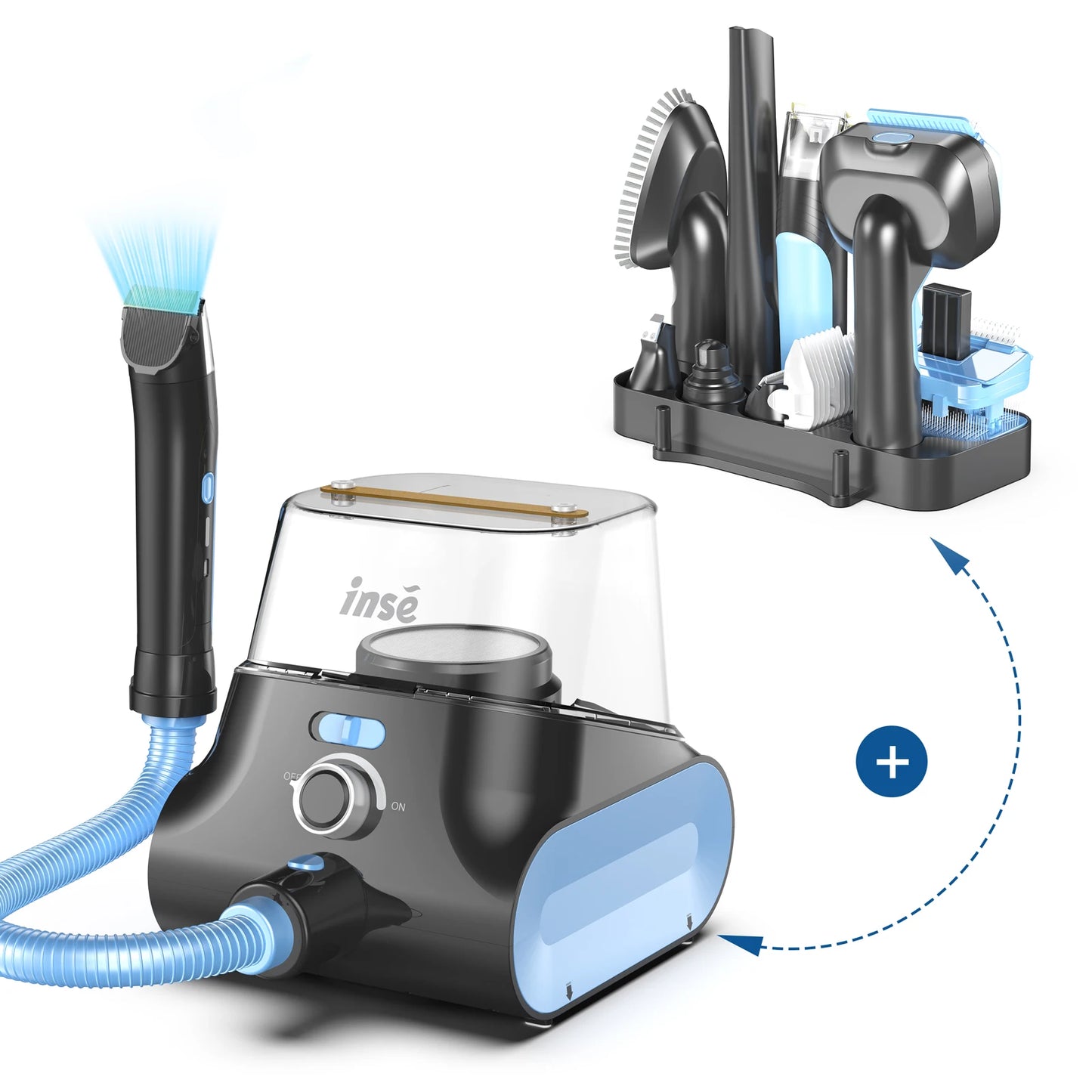 INSE P30 Dog Grooming Vacuum, 4.5L Large Collector, Smart Suction Control Pet Grooming Kit