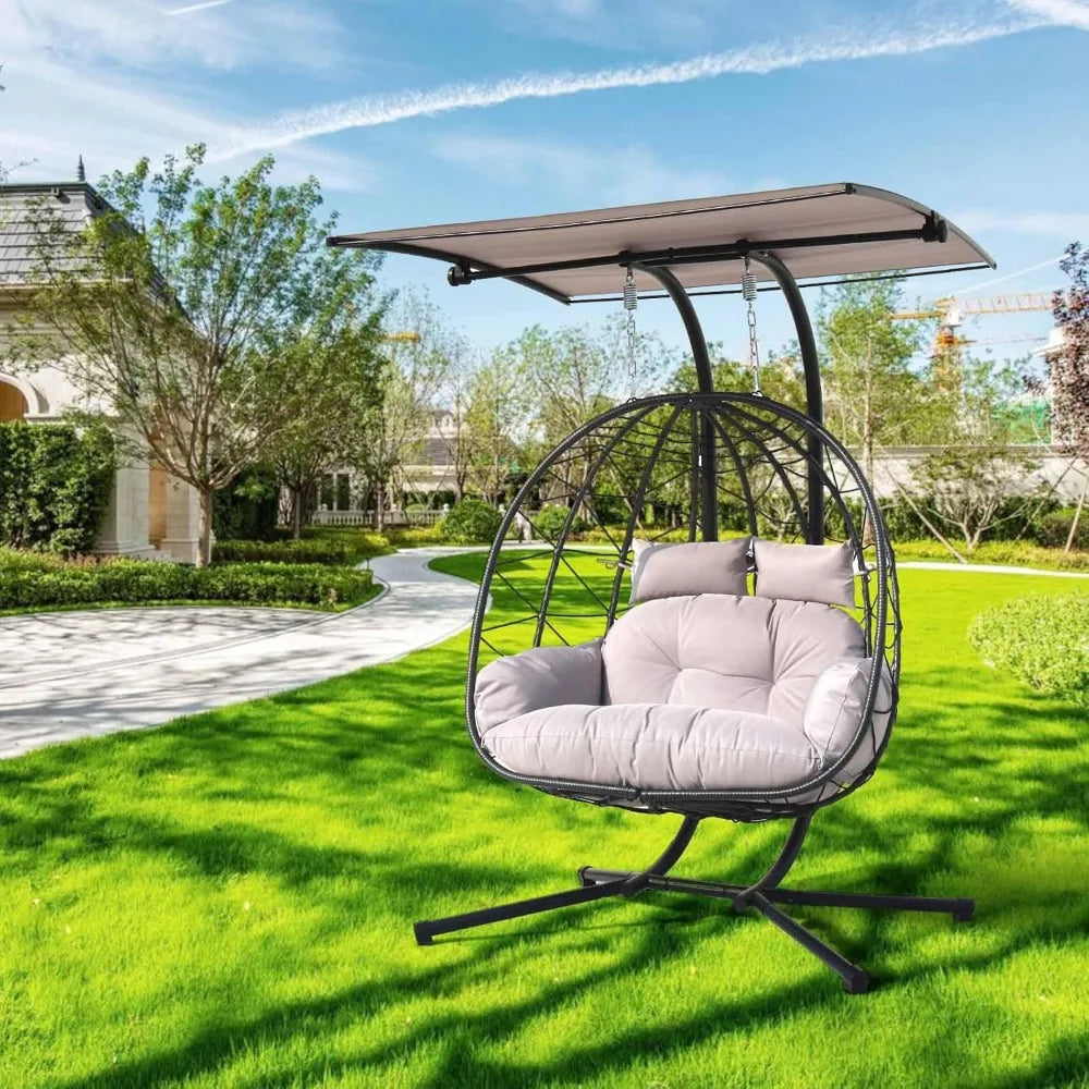 Double Egg Swing Chair – Foldable Hammock Chair for Outdoor & Indoor Use, Terrace, Garden, Balcony, Bedroom