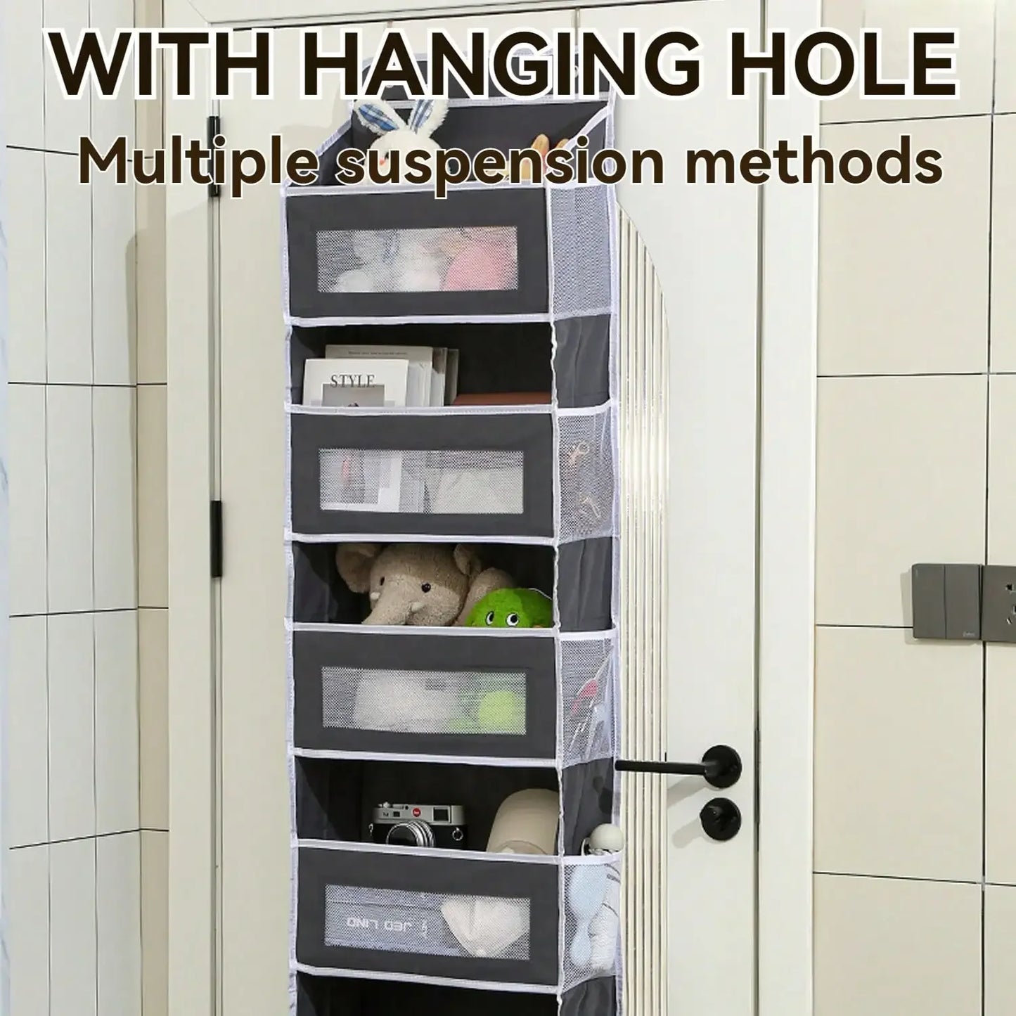 Large Over-the-Door Organizer – 5 Shelves with 5 Side Pockets