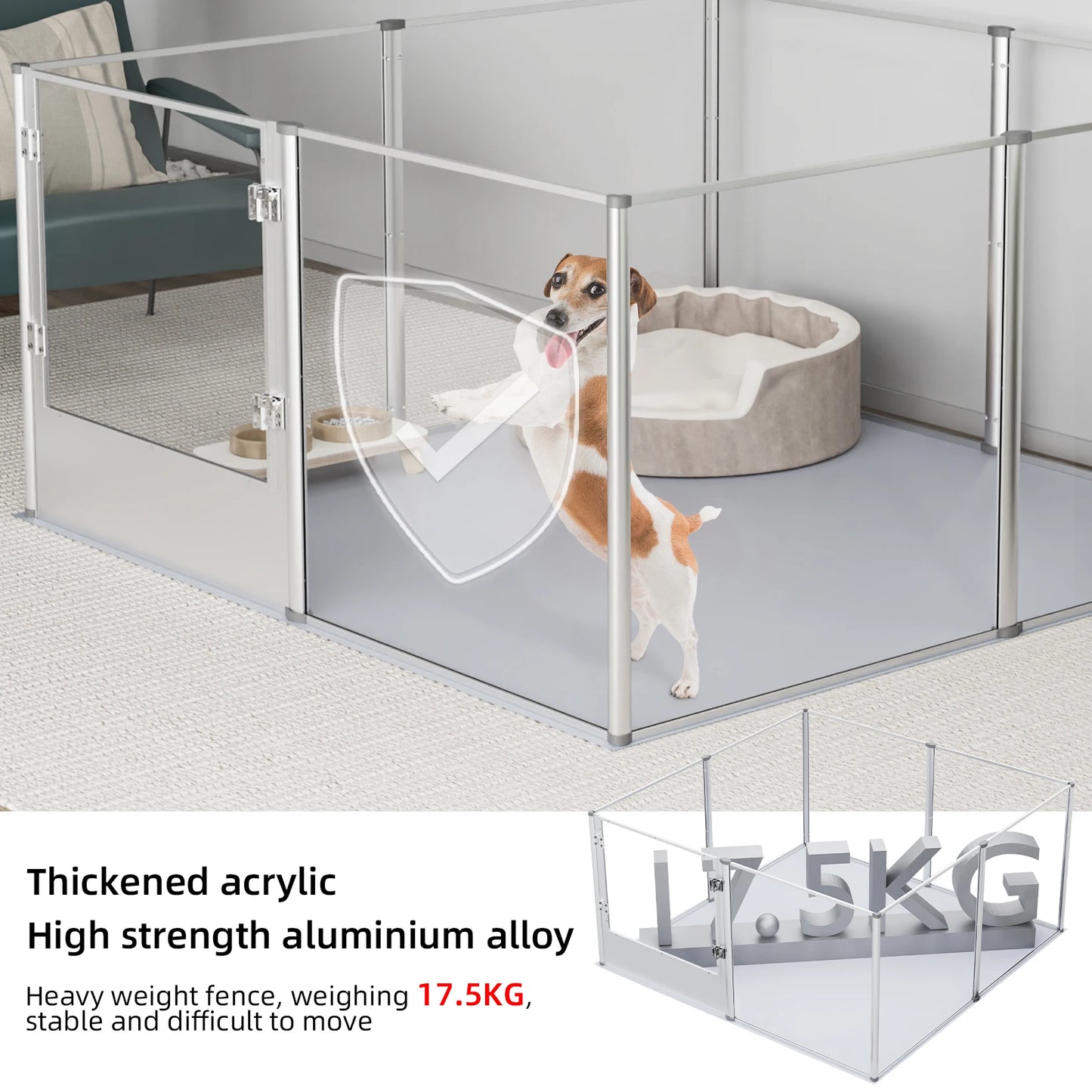 Clear Whelping Box with Pad – BingoPaw Acrylic Indoor Playpen