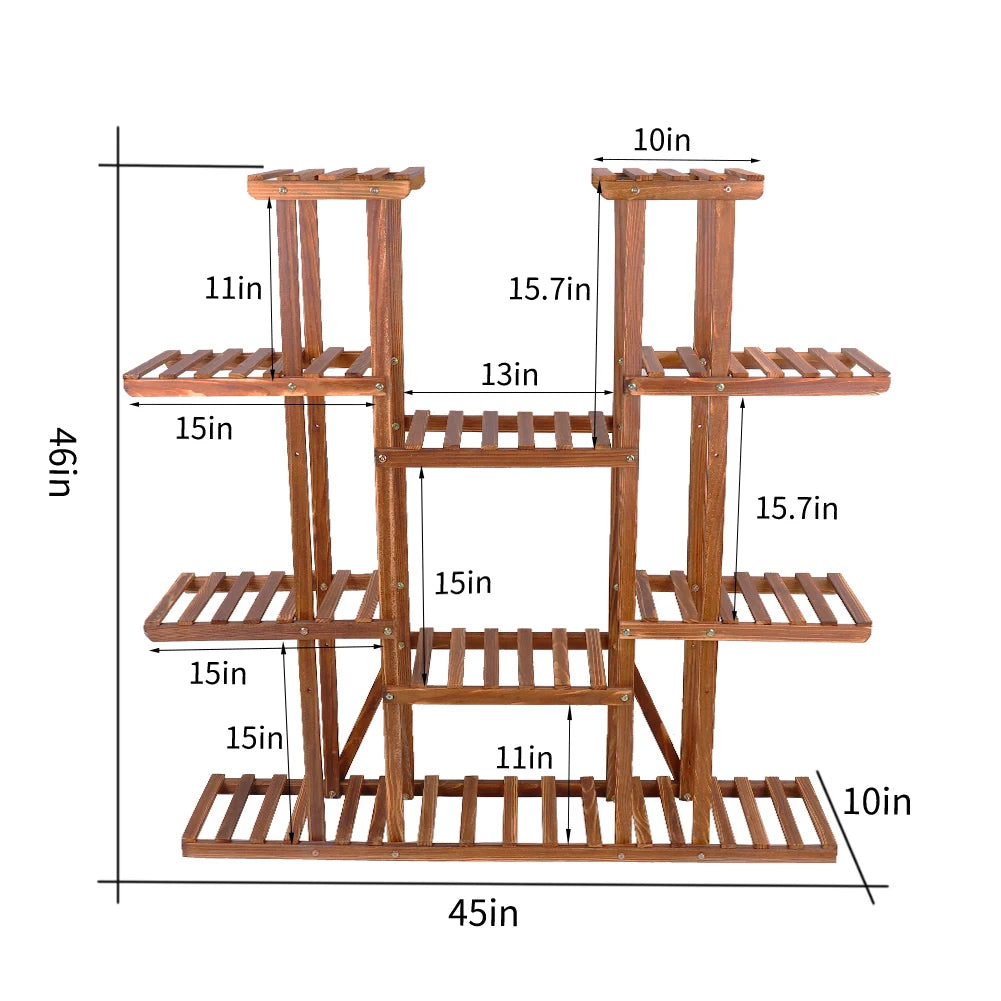 Wooden Plant Shelf – Multi-Tier Flower Pot Stand for Indoor & Outdoor Plant Display