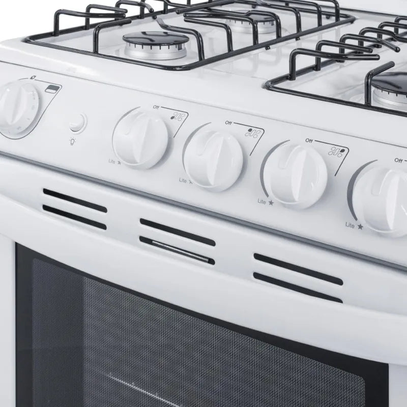 Summit RG200WS 20” Gas Range – 4 Burners, 2.3 cu.ft Oven, ADA Compliant